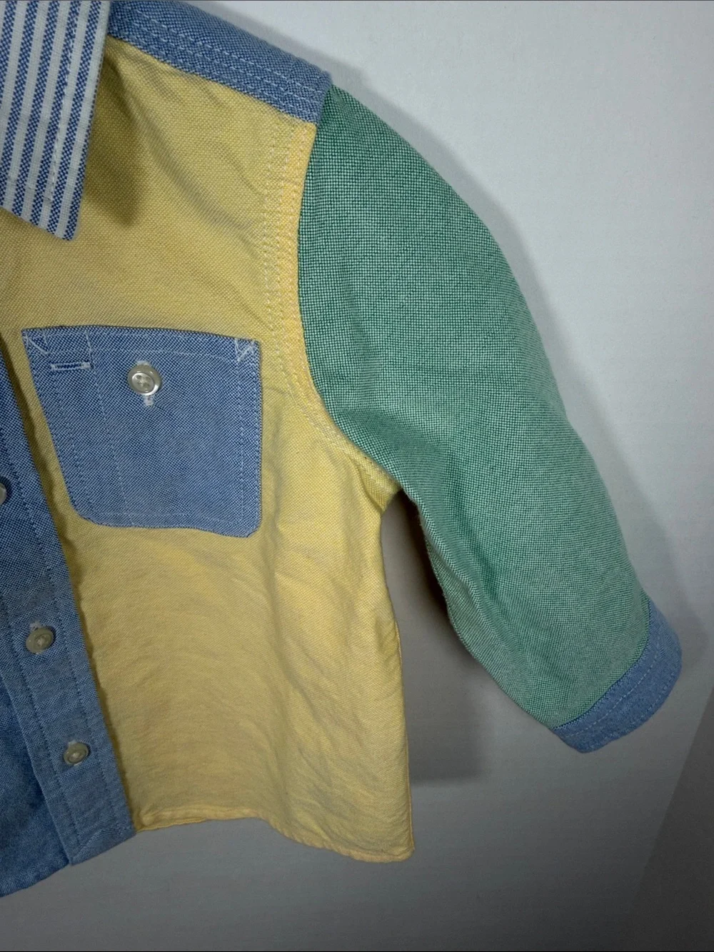 Ralph Lauren Pastel button down color block pink blue yellow green